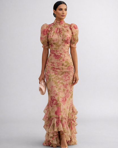 Rosario | Lang Blomsterkjole i Chiffon