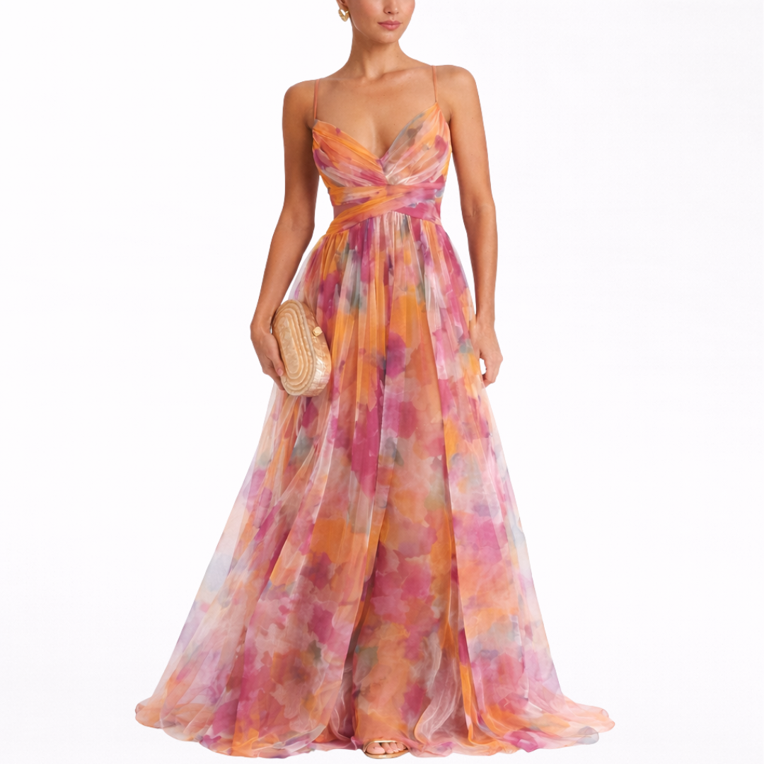 Giselle | Fortryllende Maxi-kjole med Blomstertrykk