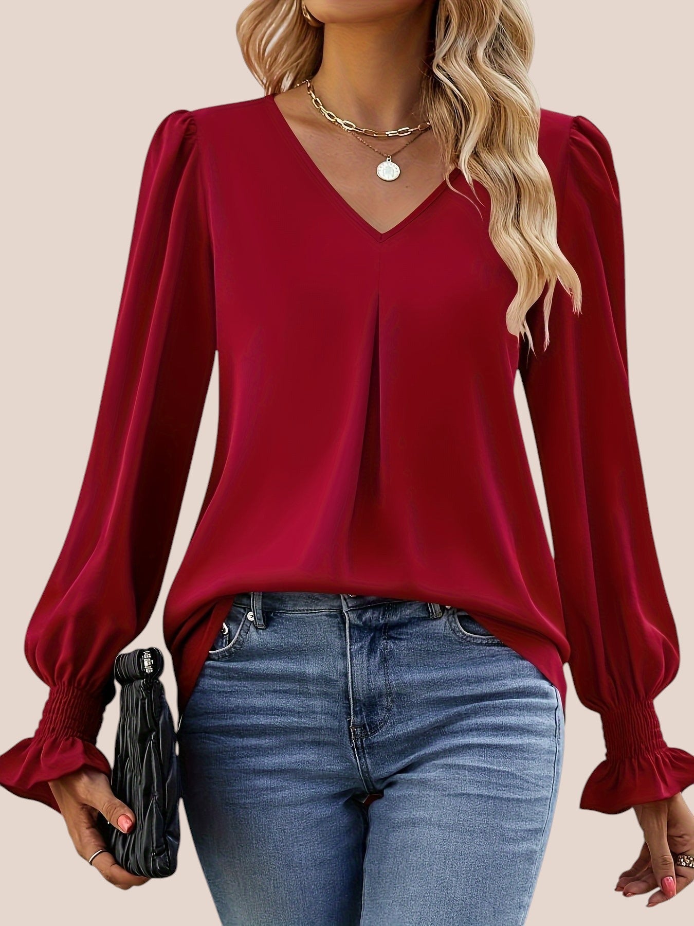 Mira | Elegant Bluse med V-hals
