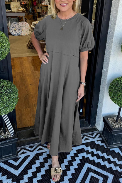 ODETTE | Puff-Erme Maxi for Flatterende Eleganse og Komfort