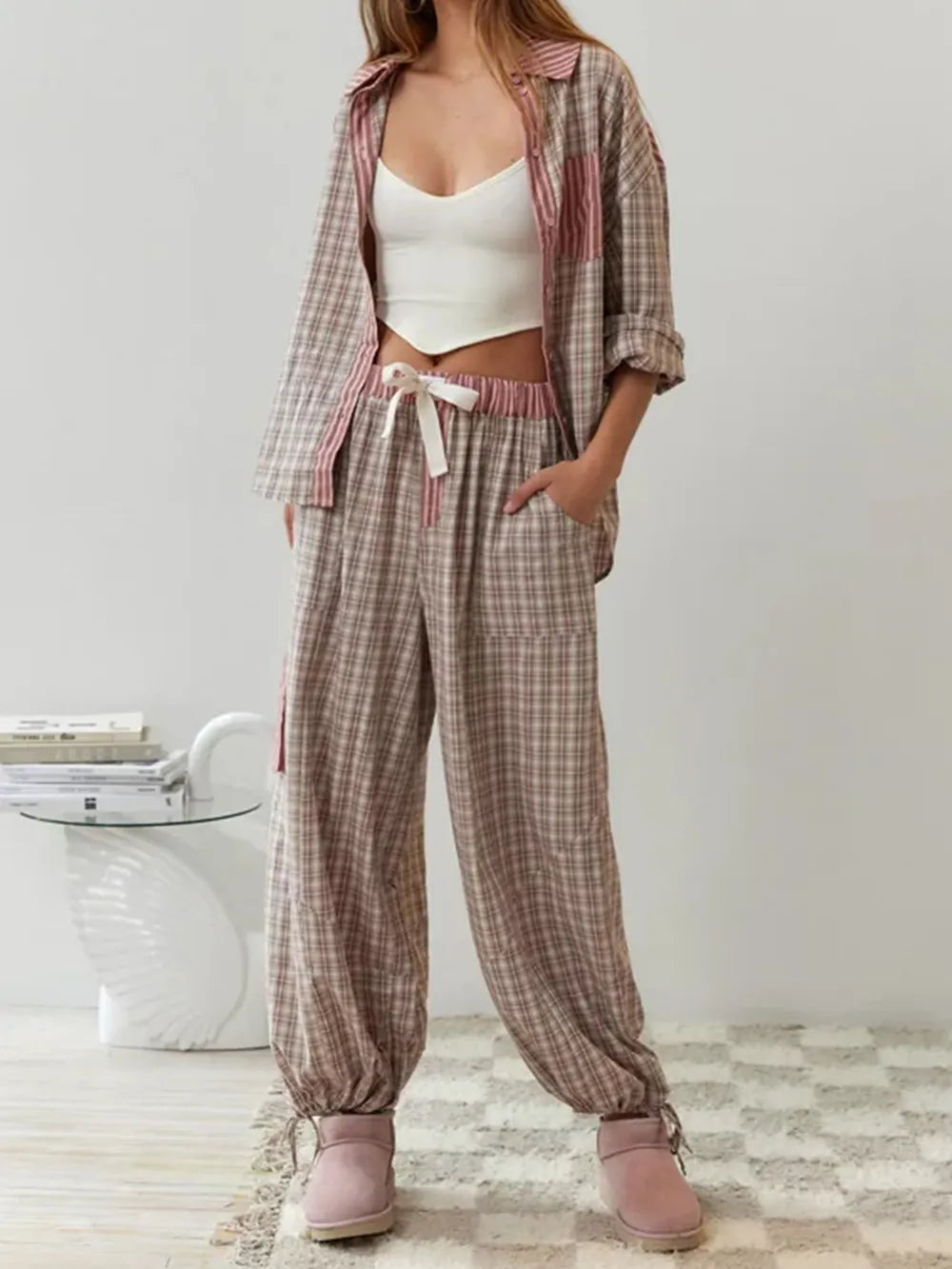 Sophie™ | To-delt rutete pysjamas