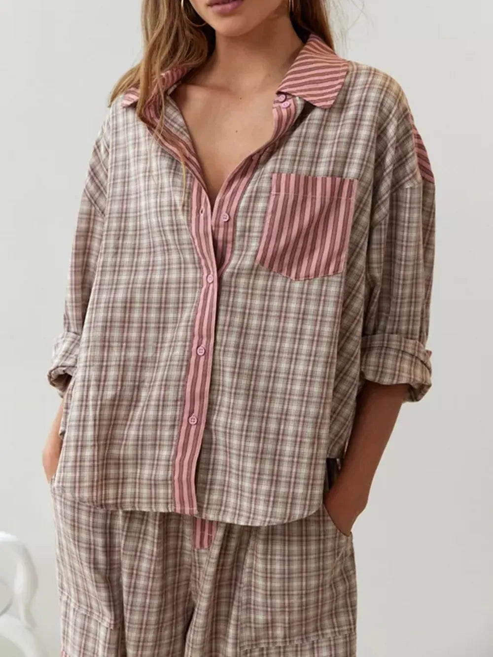 Sophie™ | To-delt rutete pysjamas