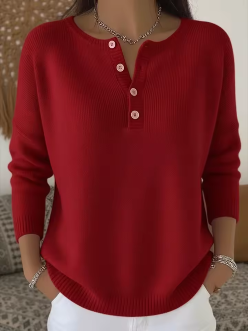 Vera | Elegant Genser med Knapper