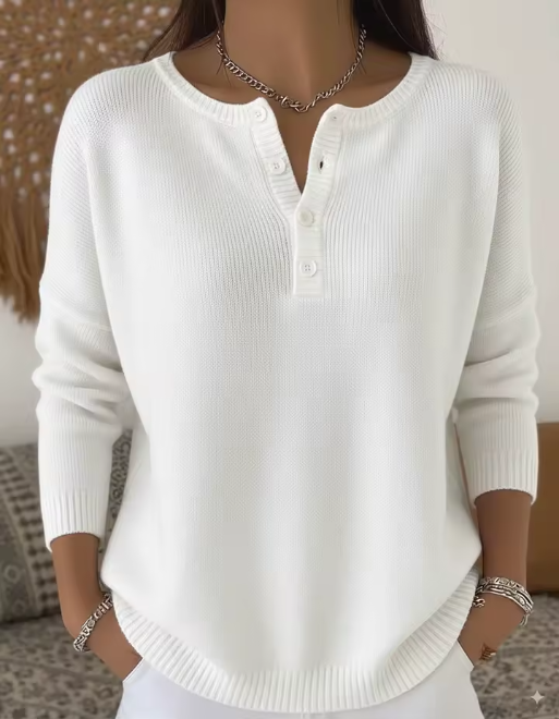 Vera | Elegant Genser med Knapper
