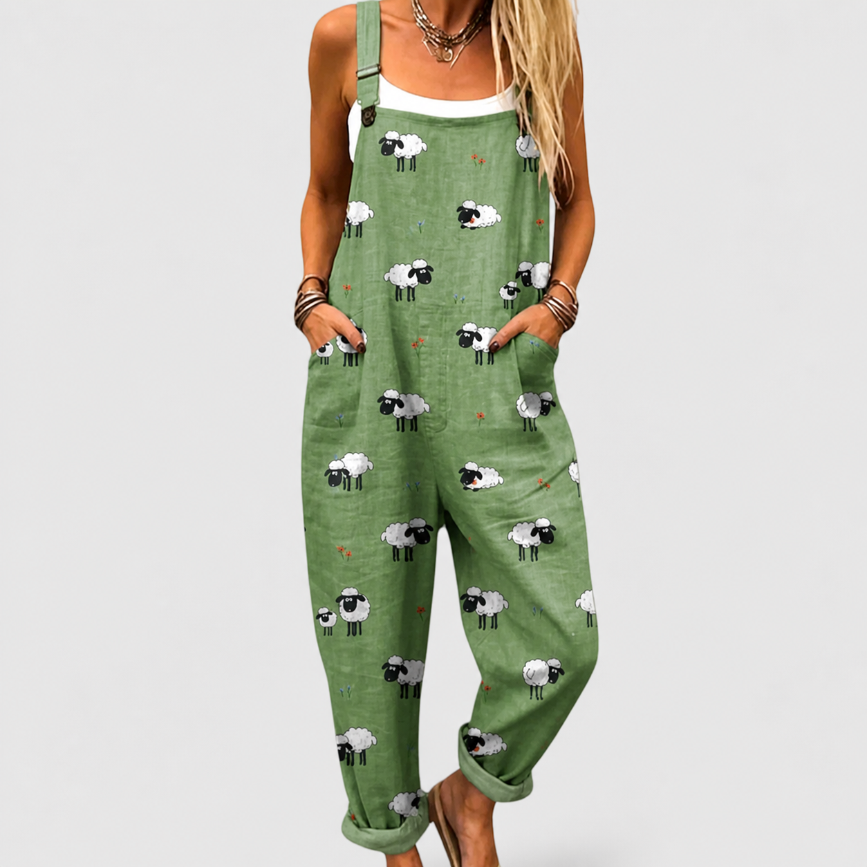 Comfortable Printed Dungarees