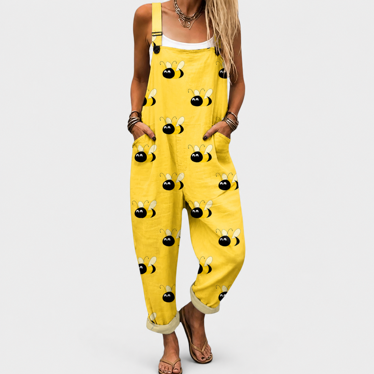 Comfortable Printed Dungarees