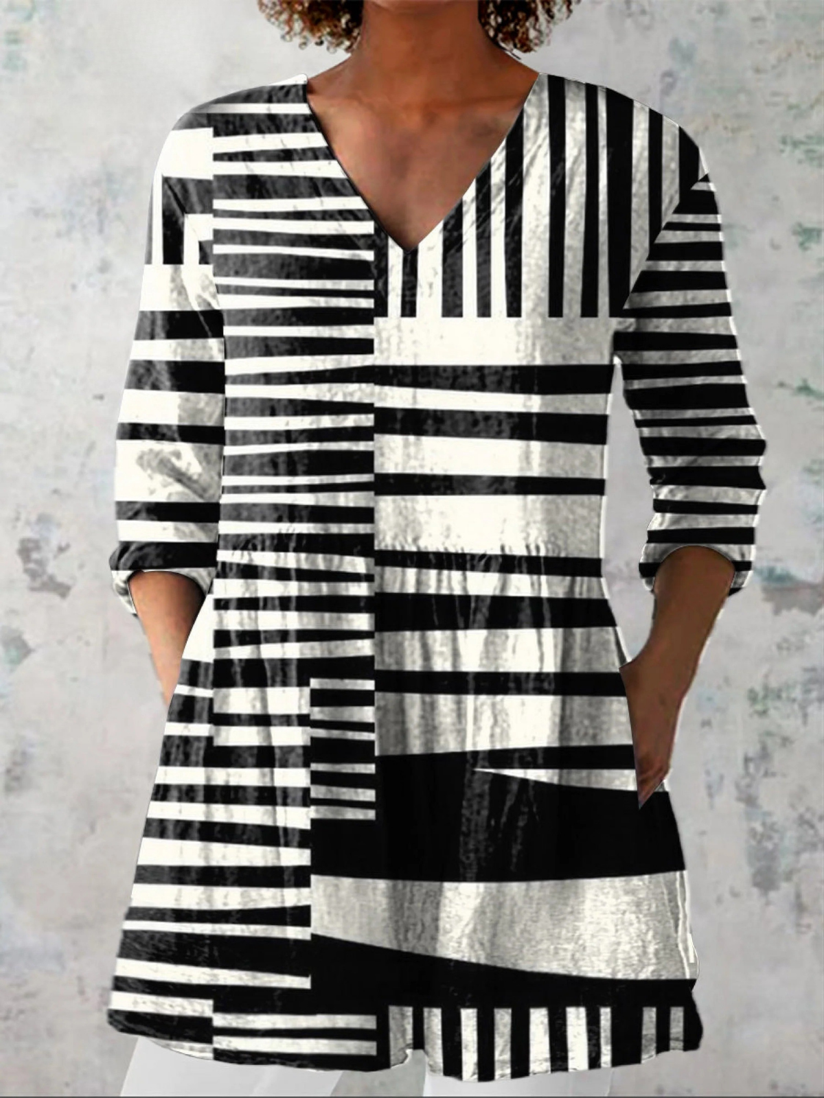 Capri | Lang V-hals bluse