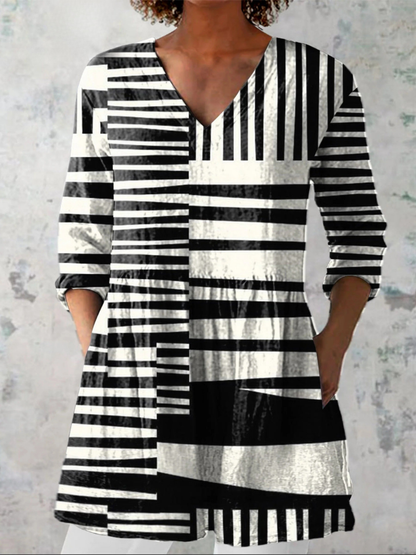 Capri | Lang V-hals bluse