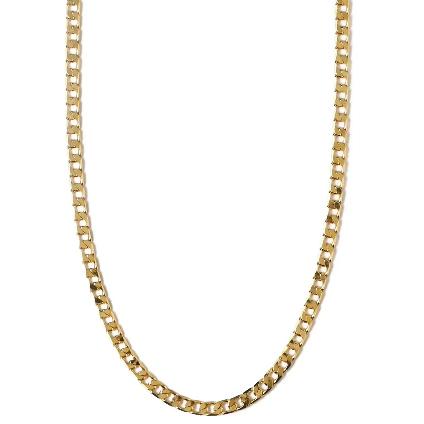 Vintage Flat Link Curb Chain Necklace