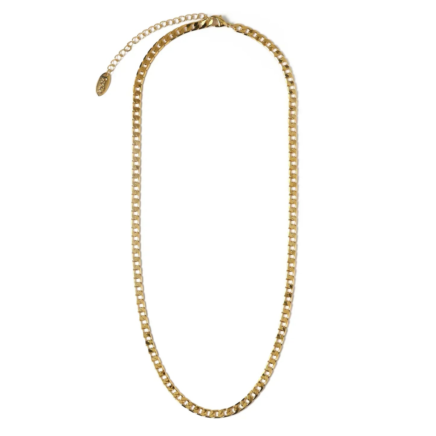 Vintage Flat Link Curb Chain Necklace