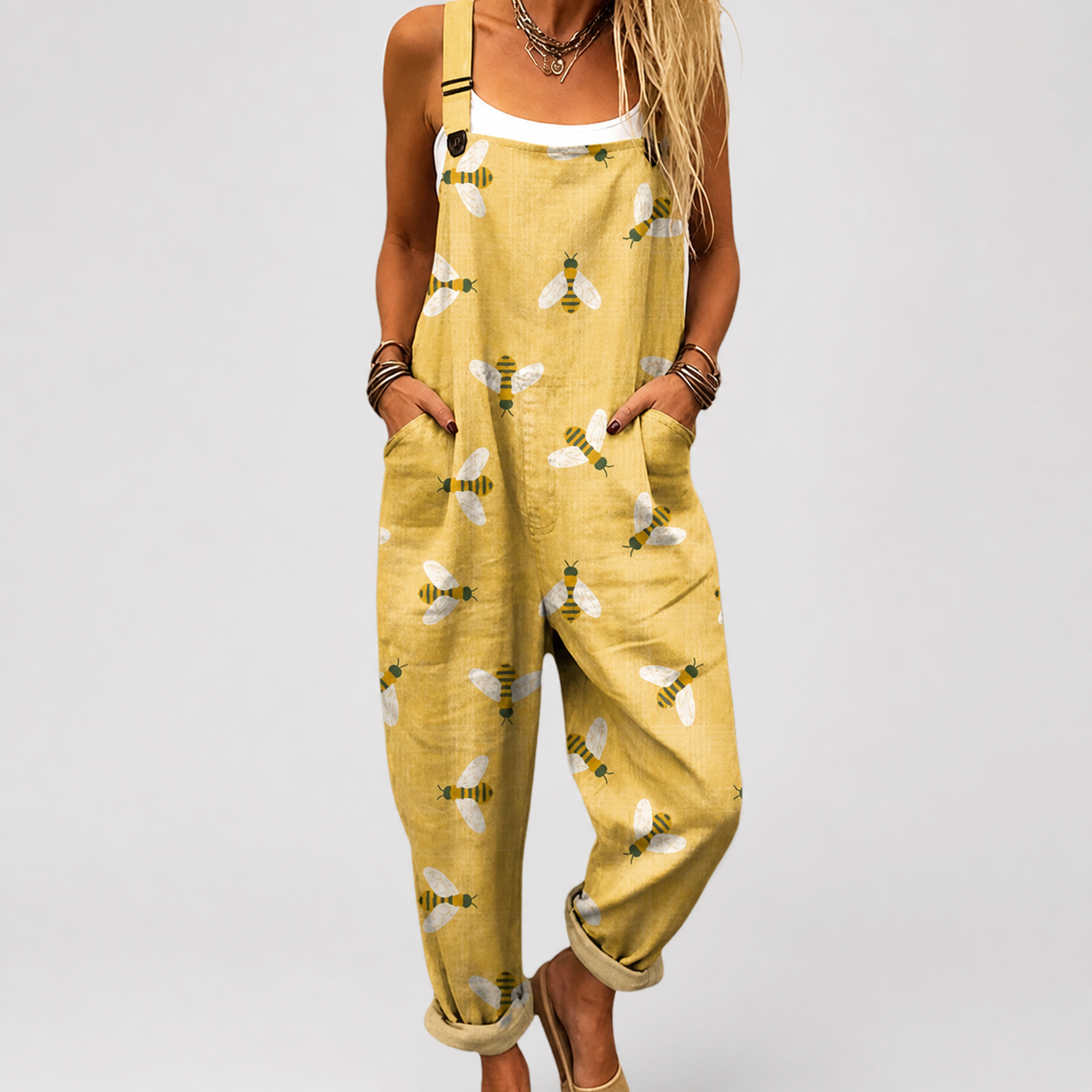 Comfortable Printed Dungarees