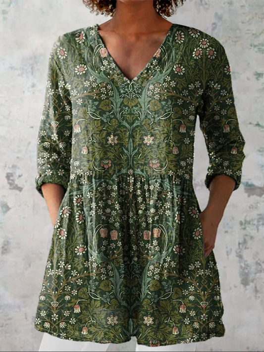 Addison | Lang V-hals bluse