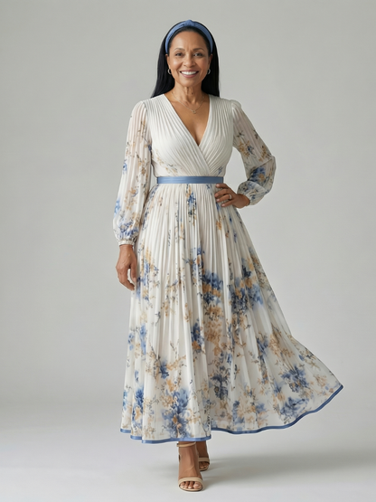 Rielle | Plisserte Wrap Midi Kjole