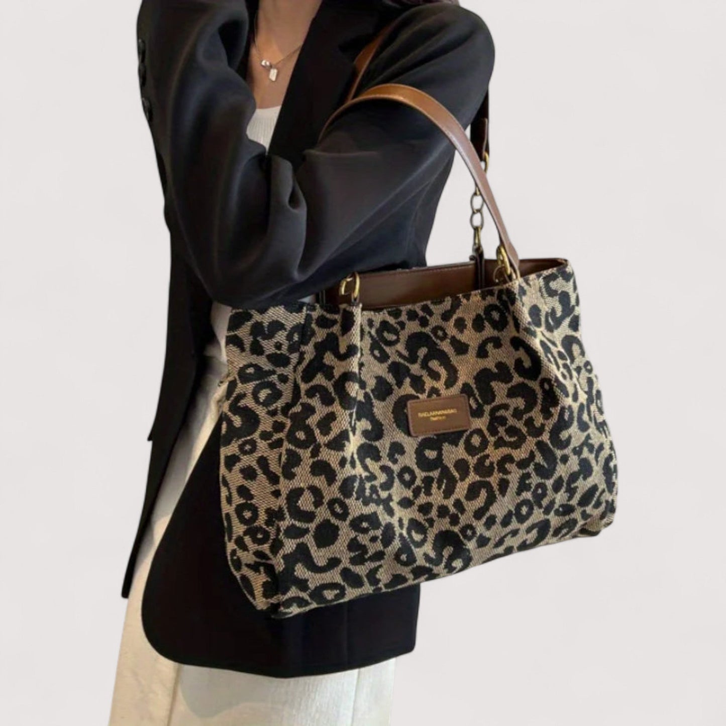Lévrier – Leopard Canvas Handleveske