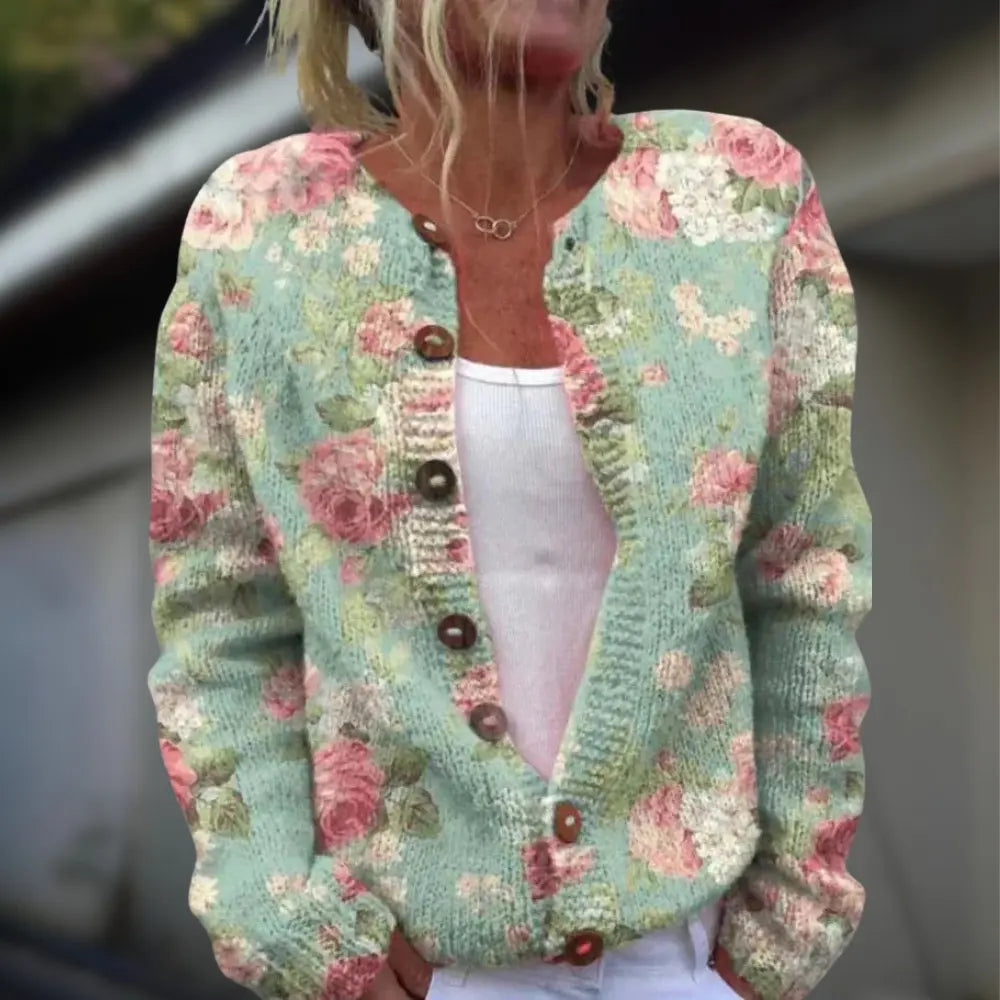 Anja™ | Strikket vest med trykk