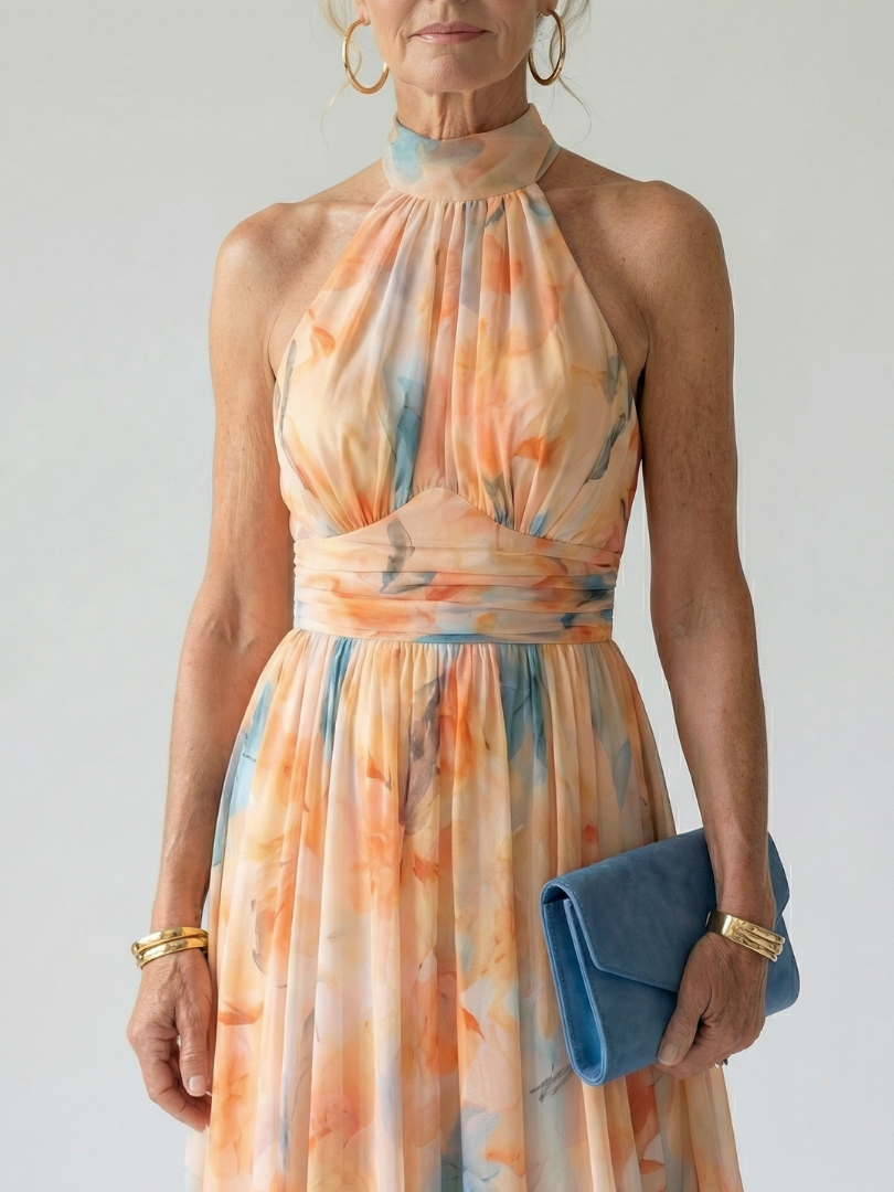 Elin | Myk Halter Midi Kjole