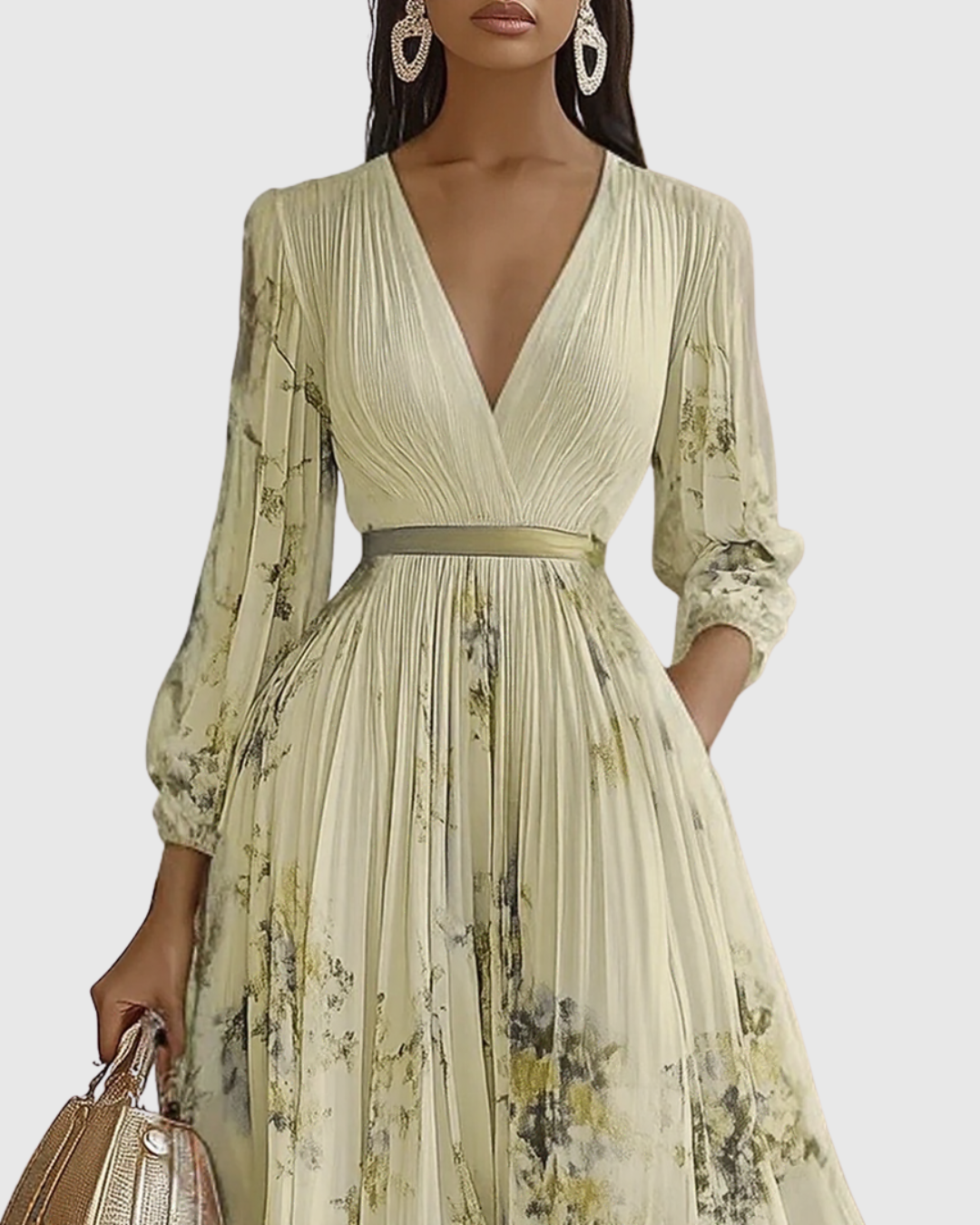 Rowella | Elegant Plisserte Maxi Kjole