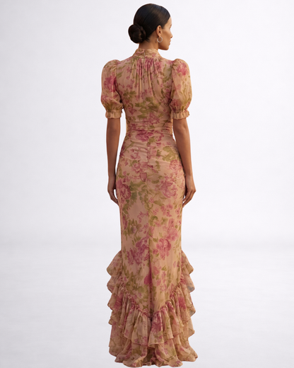 Rosario | Lang Blomsterkjole i Chiffon