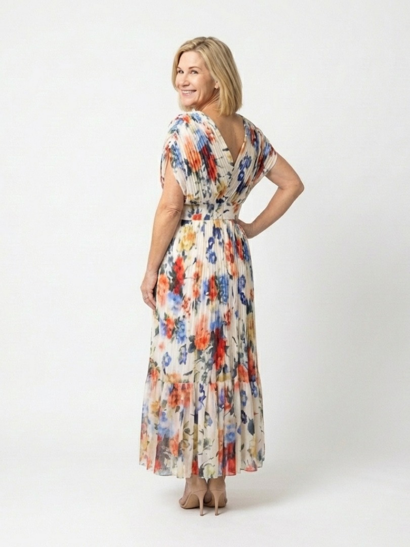 Savannah | Blomstrete Plisserte Midi