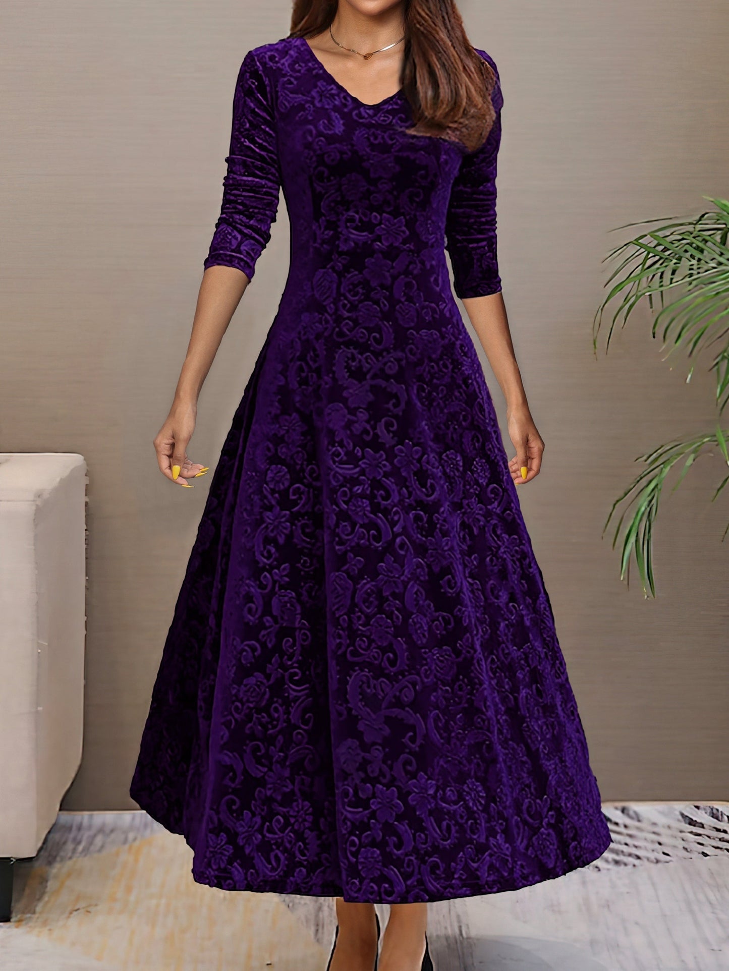 Denise | Fløyels elegant kjole