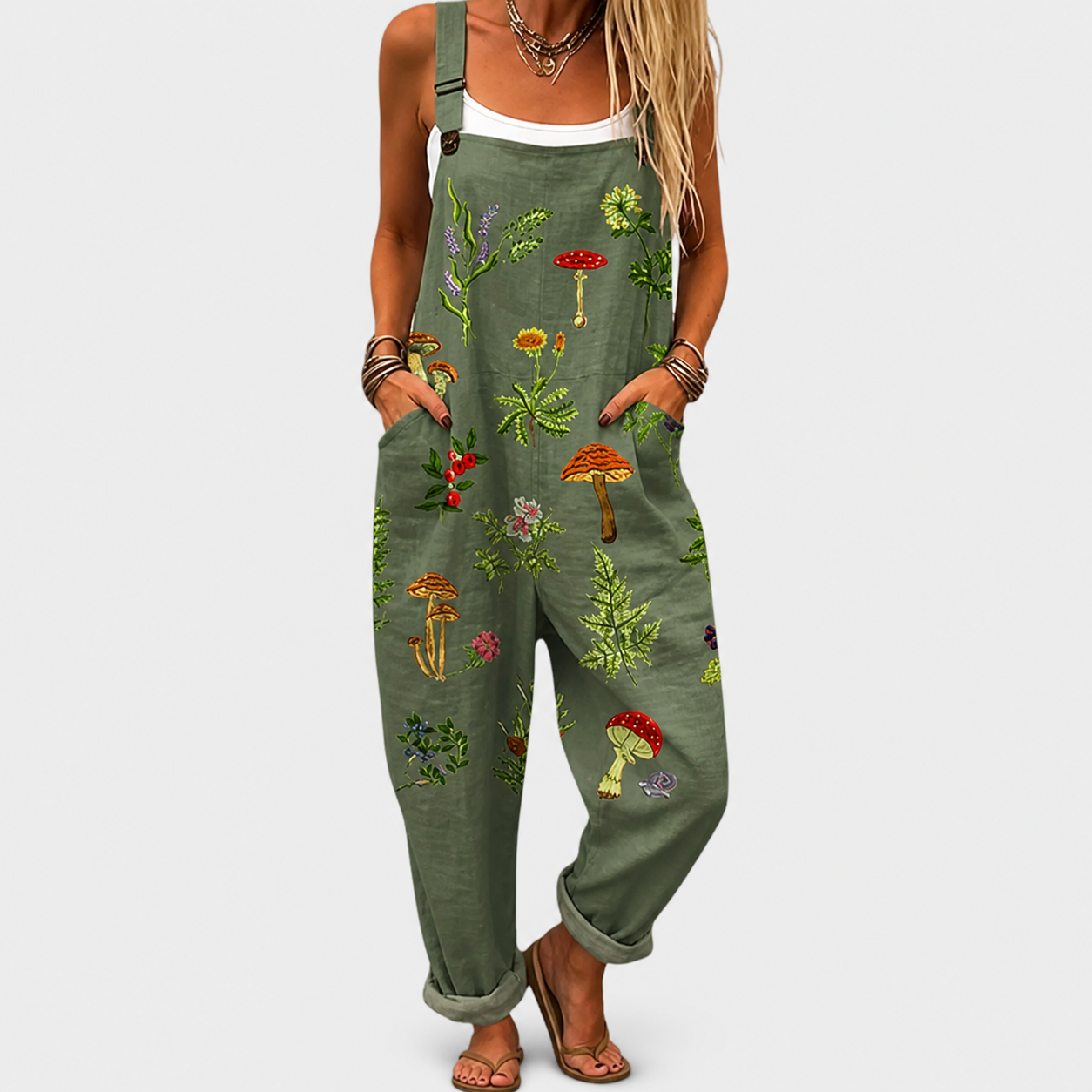 Comfortable Printed Dungaree