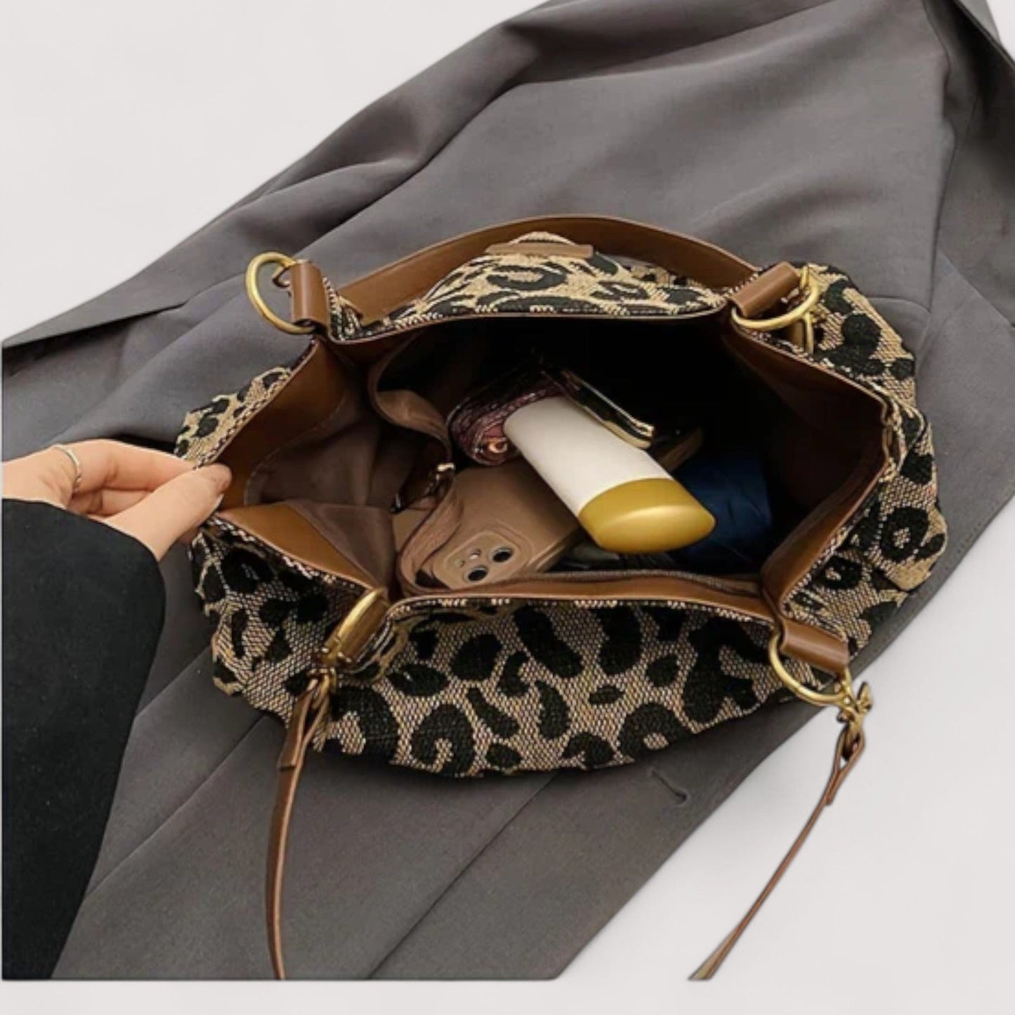 Lévrier – Leopard Canvas Handleveske