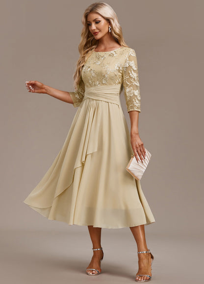 Elin™ | Champagnekjole med delikate broderier
