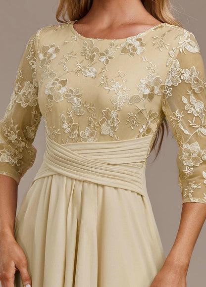 Elin™ | Champagnekjole med delikate broderier