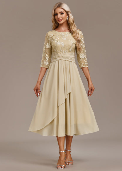 Elin™ | Champagnekjole med delikate broderier