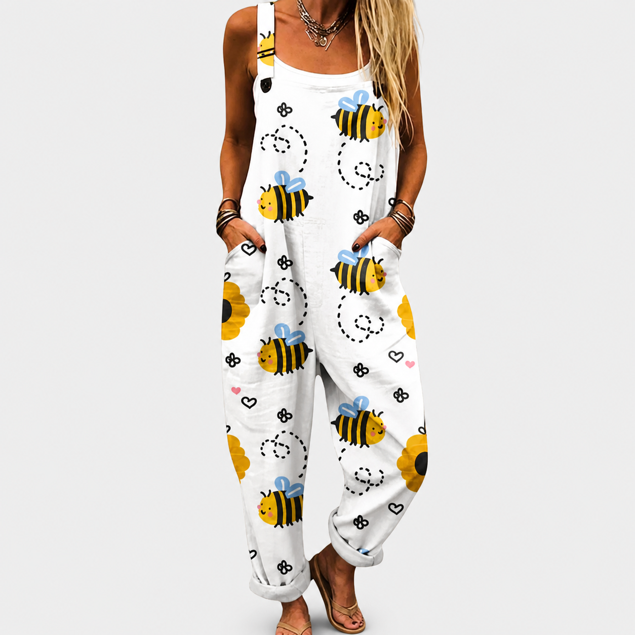 Comfortable Printed Dungarees