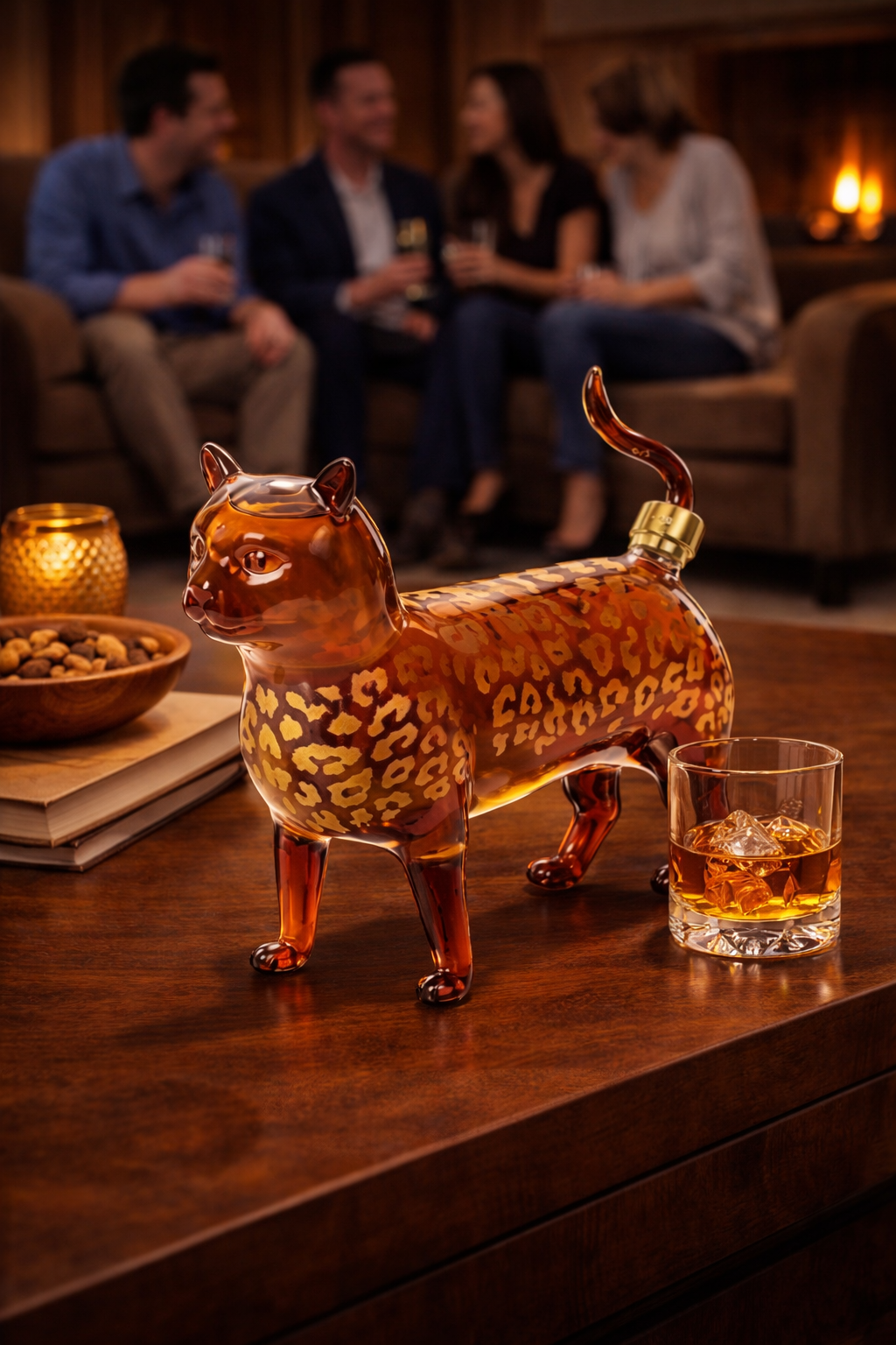 Whiskeyflaske – Leopardkatt-utgave