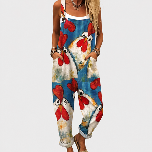 Comfortable Printed Dungarees