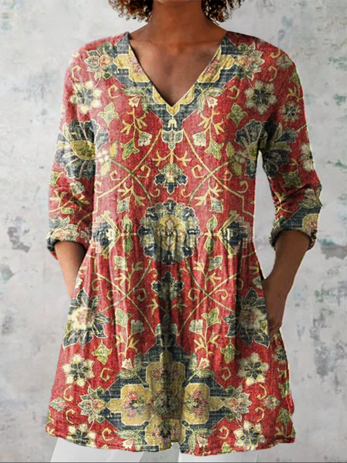 Dahlia | Lang V-hals bluse