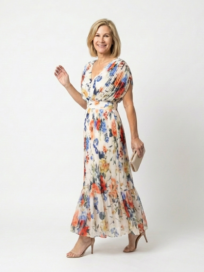 Savannah | Blomstrete Plisserte Midi