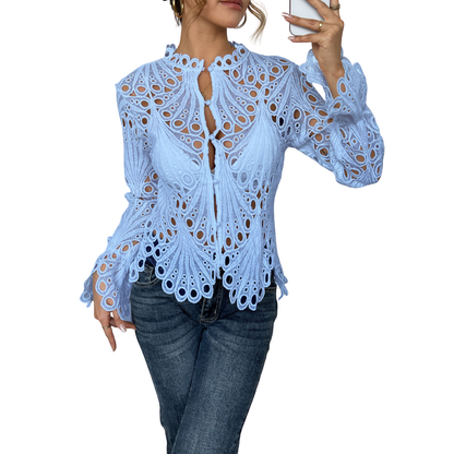 SARAH™ – Moderne Bluse med Hule Detaljer