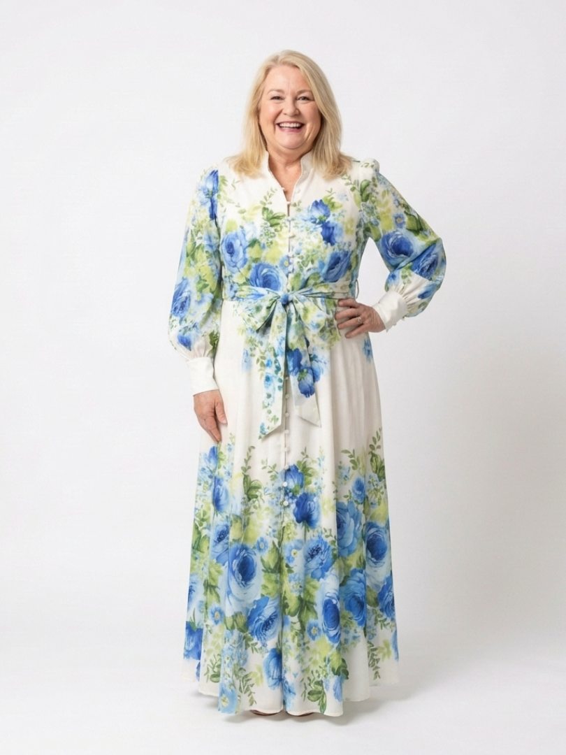 Harper | Knappefront Blomster Maxi
