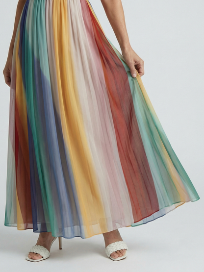 Serene | Lys Stripe Maxi Kjole