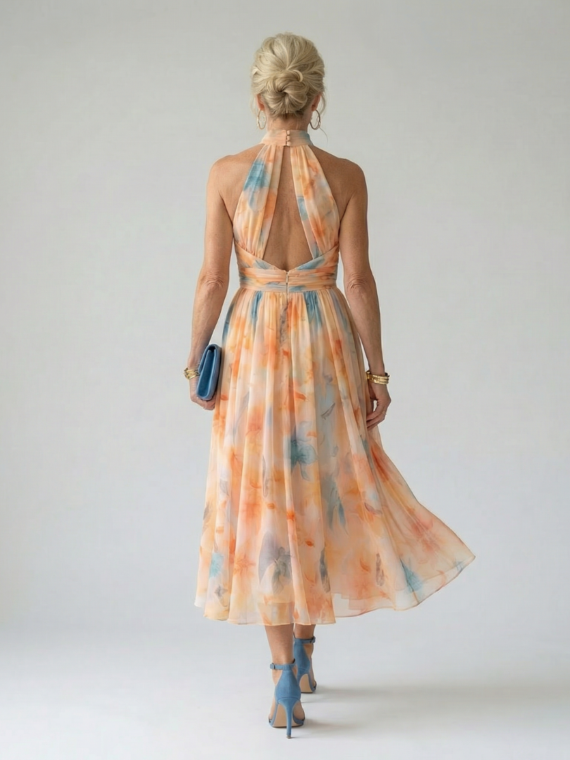 Elin | Myk Halter Midi Kjole