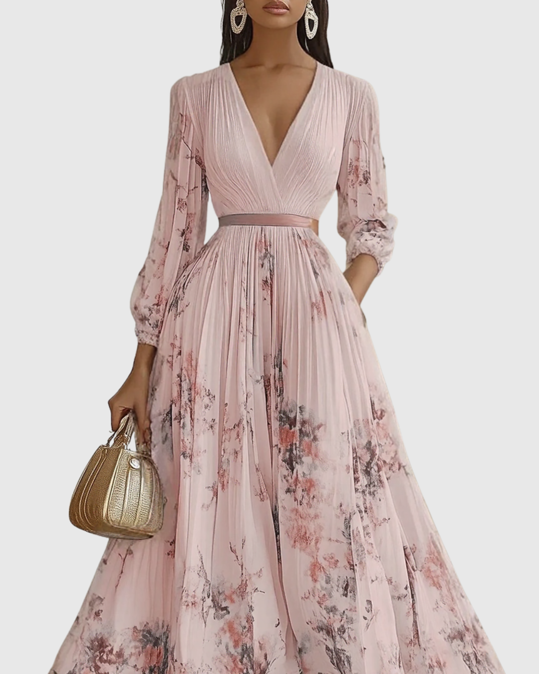 Siena™ | Elegant Plissé Maxi Kjole