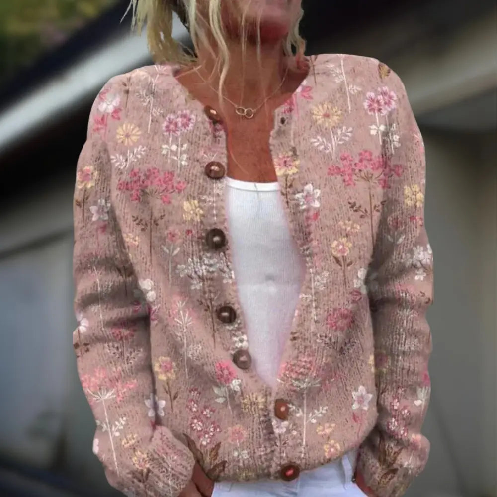 Anja™ | Strikket vest med trykk