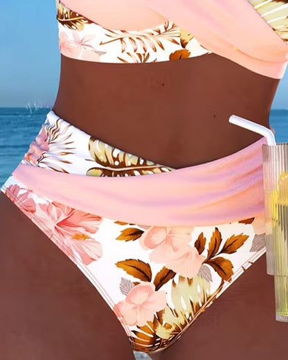 Bikini Kontrast Blomstertrykk