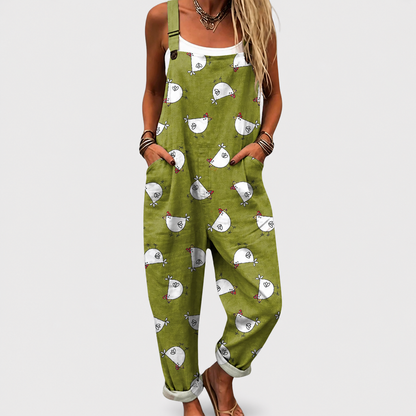 Comfortable printed dungarees