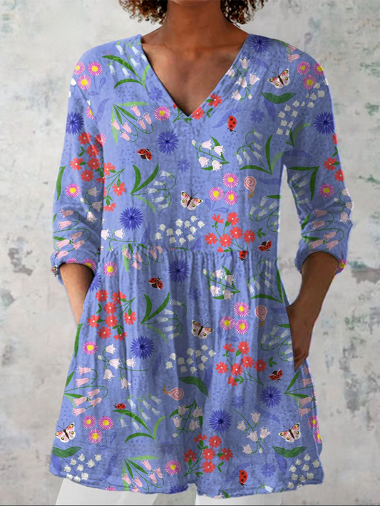 Aileen | Lang V-hals bluse