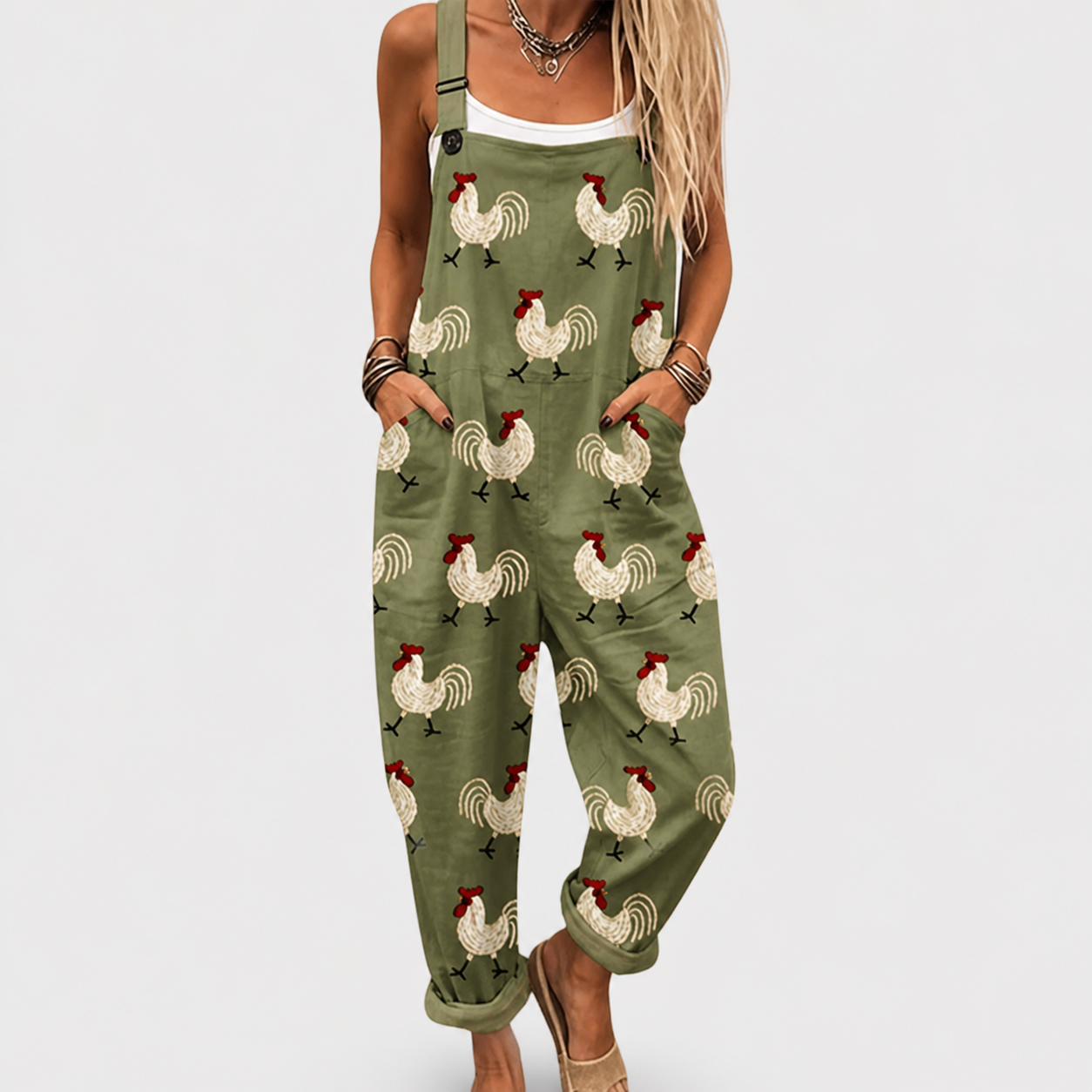 Comfortable Printed Dungarees