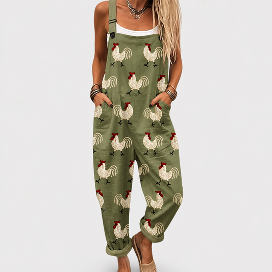 Comfortable Printed Dungarees