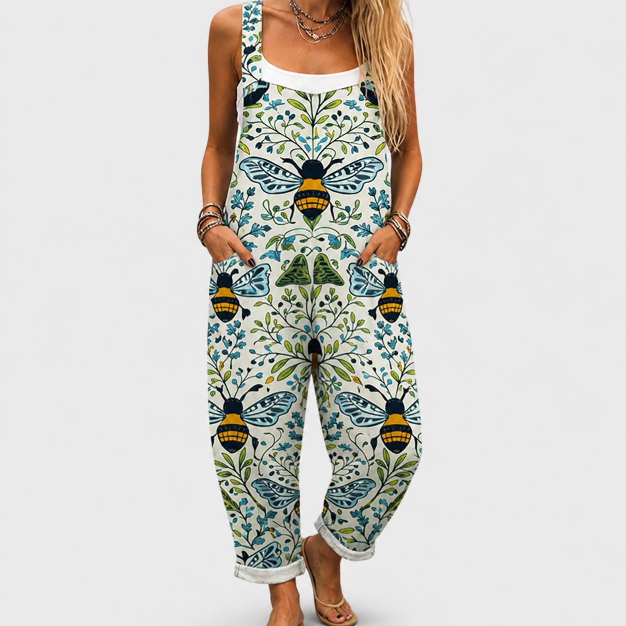 Comfortable Printed Dungarees