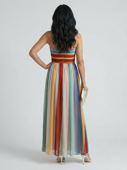 Serene | Lys Stripe Maxi Kjole