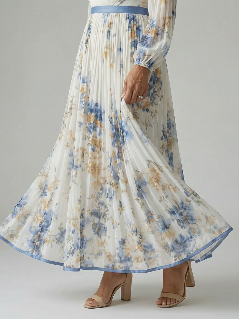 Rielle | Plisserte Wrap Midi Kjole