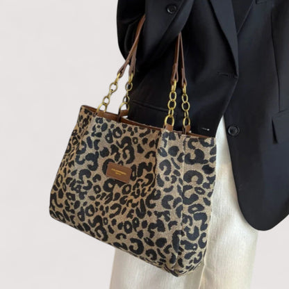 Lévrier – Leopard Canvas Handleveske