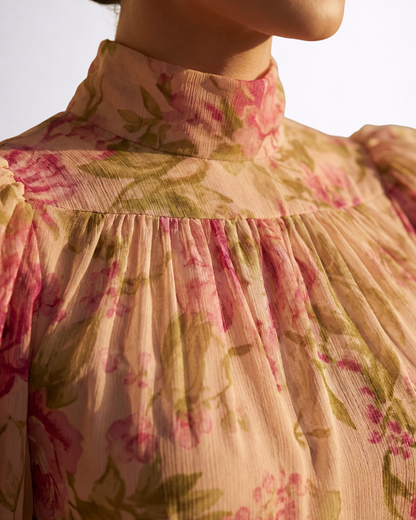 Rosario | Lang Blomsterkjole i Chiffon